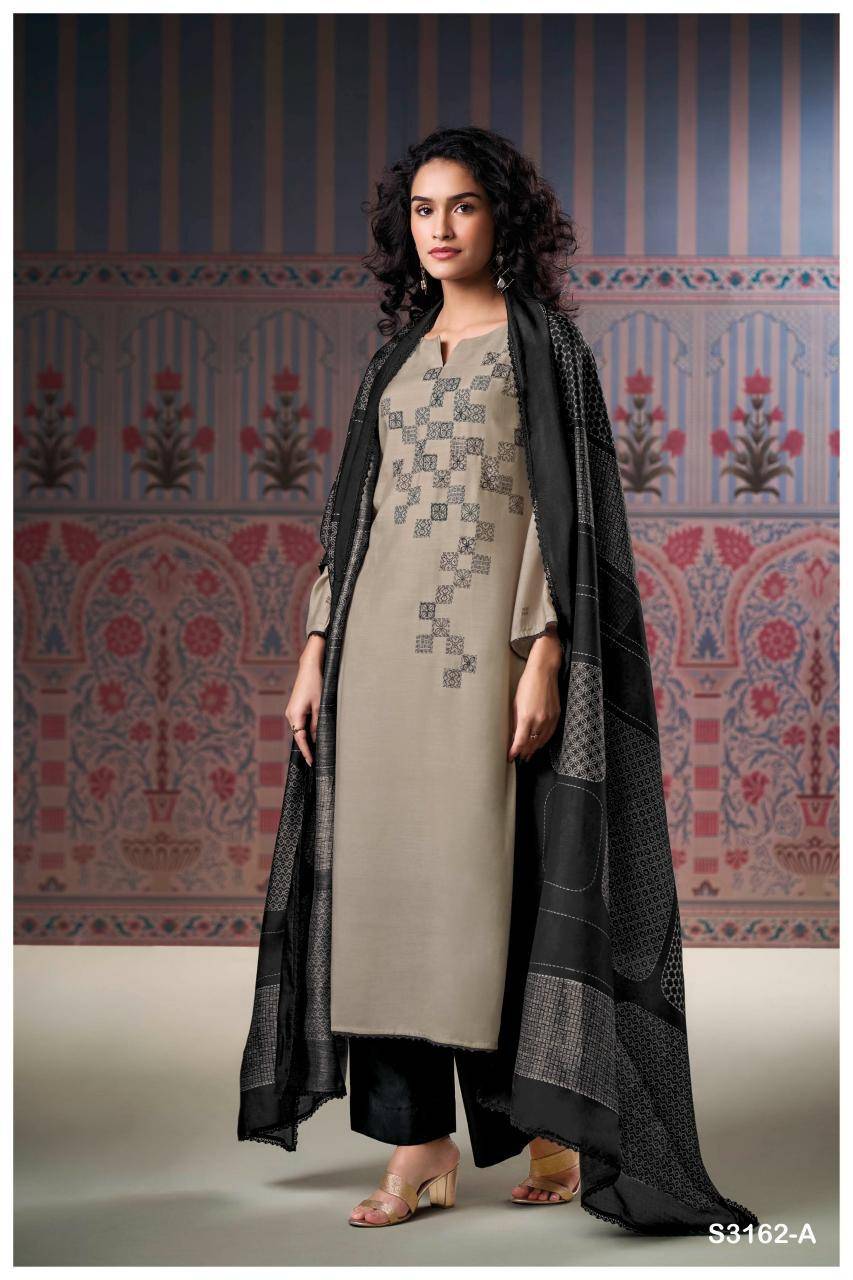 Ganga nessa 3162 fancy dress material wholesale